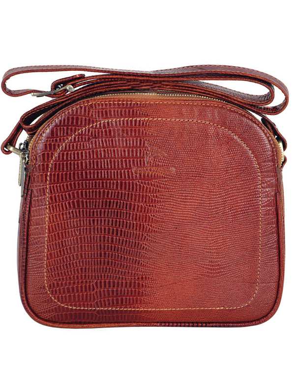 کیف دوشی چرم زنانه عسلی چرم بارز Charm Barez مدل DG81.Lizard