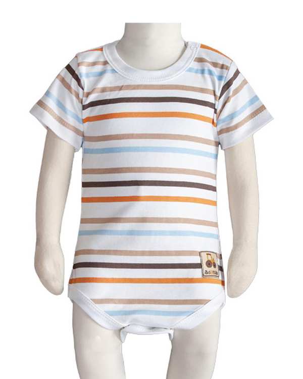 بادی نوزادی آستین کوتاه کرم آدمک Adamak مدل مزرعه کد 0322110