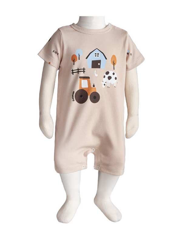 سرهمی نوزادی شورتی کرم آدمک Adamak مدل مزرعه کد 0322530