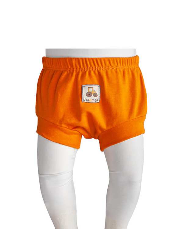 شورت نوزادی پوشکی نارنجی آدمک Adamak مدل مزرعه کد 0323010