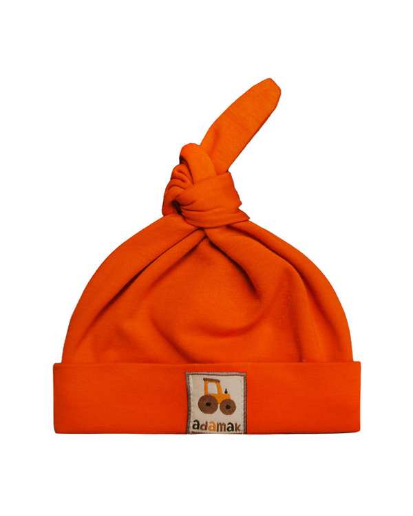 کلاه گره ای نوزادی نارنجی آدمک Adamak مدل مزرعه کد 0323400
