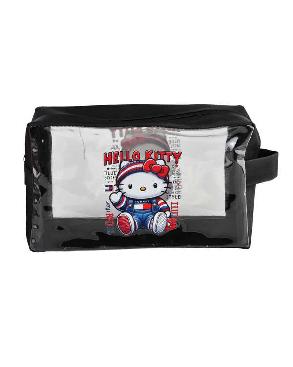 کیف لوازم آرایش مشکی مدل هلو کیتی