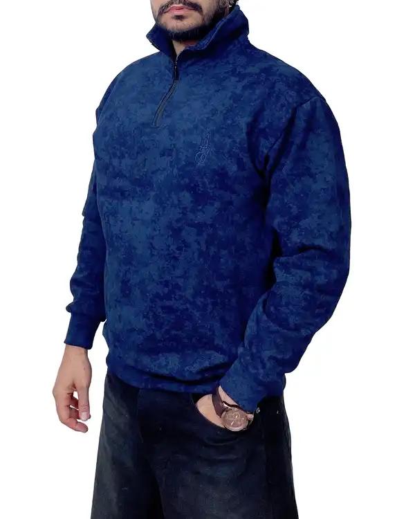 سویشرت مردانه نیم زیپ پولو سرمه ای دیورسو Diverso کد 4842