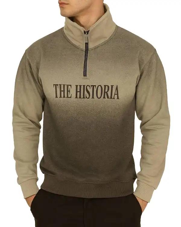 سویشرت مردانه نیم زیپ سبز زیتونی دیورسو Diverso کد 4847