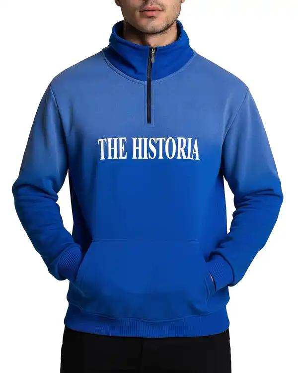 سویشرت مردانه نیم زیپ آبی کاربنی دیورسو Diverso کد 4848