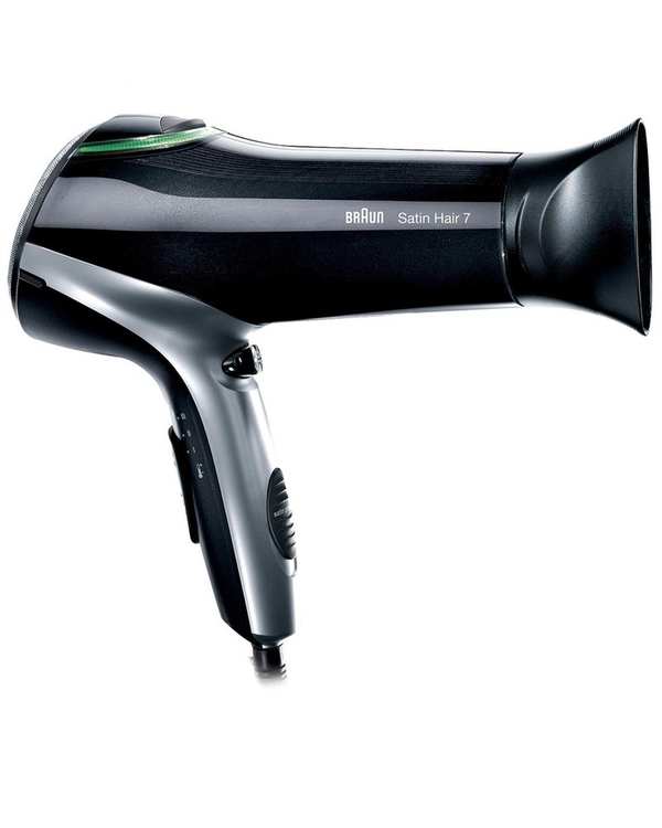 سشوار 2200 وات براون Braun سری 7 Satin Hair آیونیک بلک & متالیک گری مدل BRHD710E