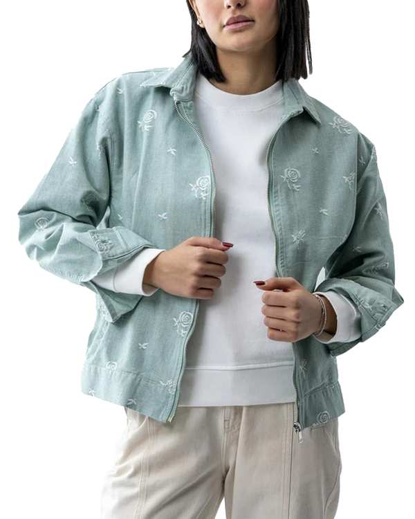 کت زنانه کتان زیپ دار سبز آر ان اس RNS کد 11122568