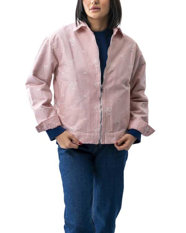 کت زنانه کتان زیپ دار صورتی آر ان اس RNS کد 11122568