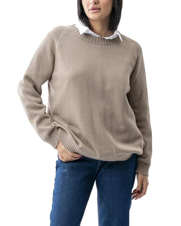 پلیور زنانه آستین بلند یقه گرد نسکافه ای آر ان اس RNS کد 11232506