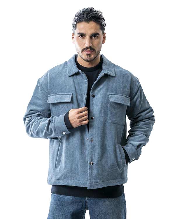 کت مخمل کبریتی مردانه آبی آر ان اس RNS کد 12122575