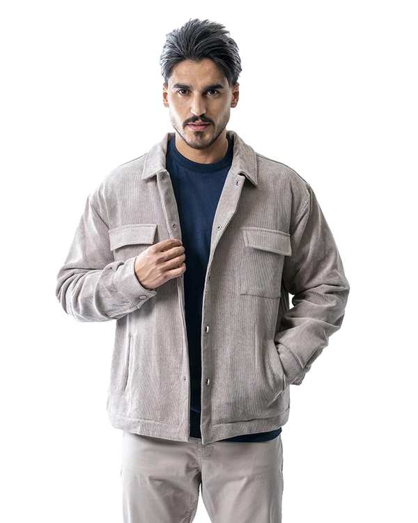 کت مخمل کبریتی مردانه طوسی آر ان اس RNS کد 12122575