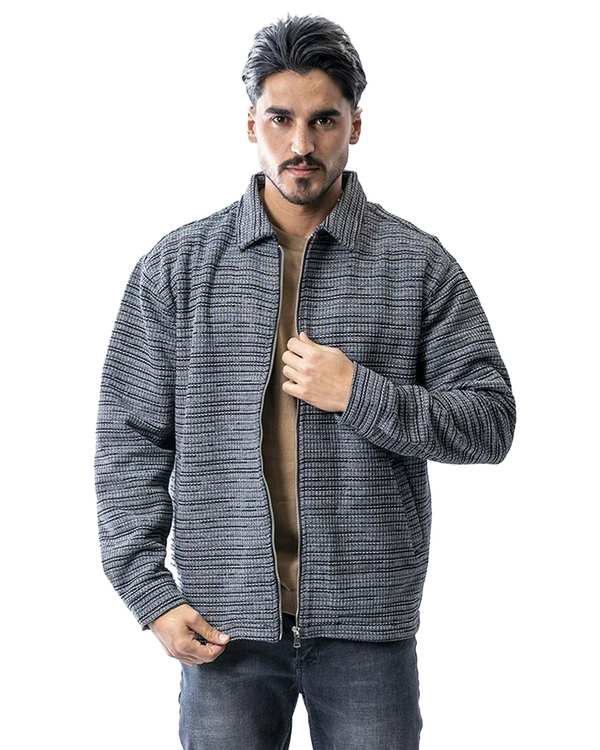 کت ژاکارد مردانه مشکی آر ان اس RNS کد 12122615