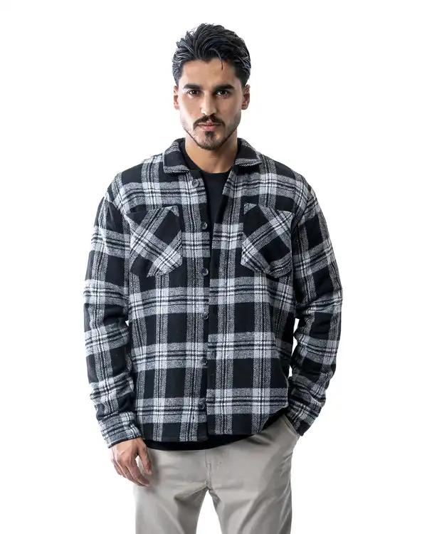 پیراهن پشمی مردانه آستین بلند مشکی آر ان اس RNS کد 12202613