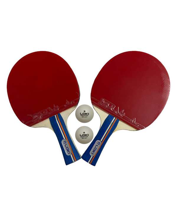 راکت پینگ پنگ مشکی قرمز لوکی مدل KIRIN به همراه توپ بسته 2 عددی