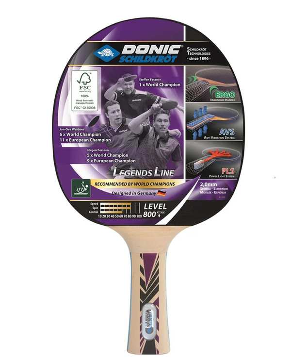 راکت پینگ پنگ مشکی مات دونیک شیلدکروت مدل Legend Lines 800