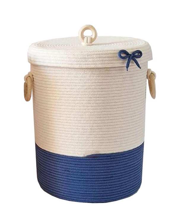 سبد اسباب بازی و نظم دهنده سرمه ای و سفید مدل پاپیون 3