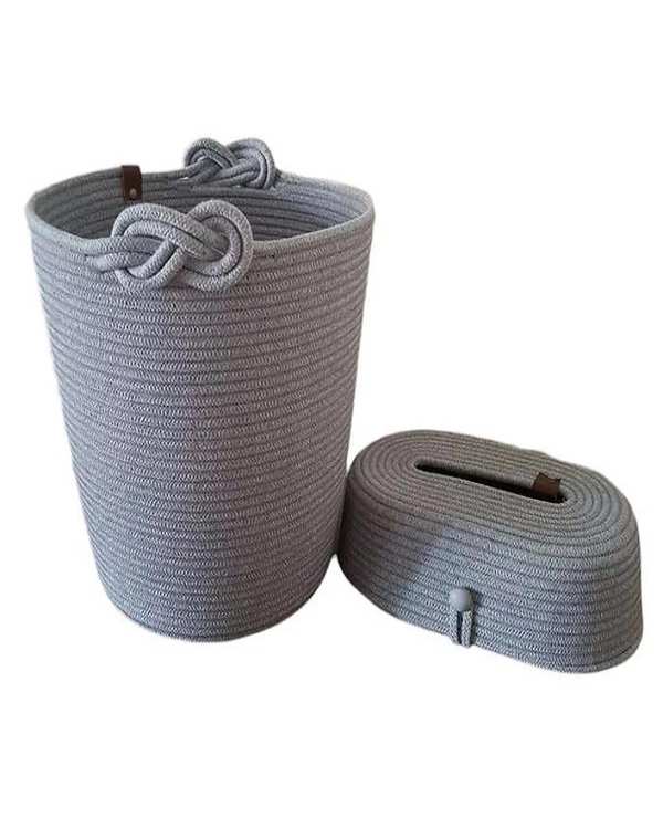 ست سطل و جای دستمال کاغذی مدل دو گره کد 098