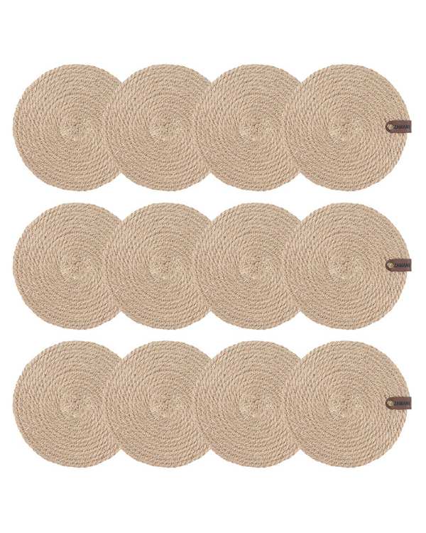 زیر لیوانی کنفی کرم تیره بسته 12 عددی