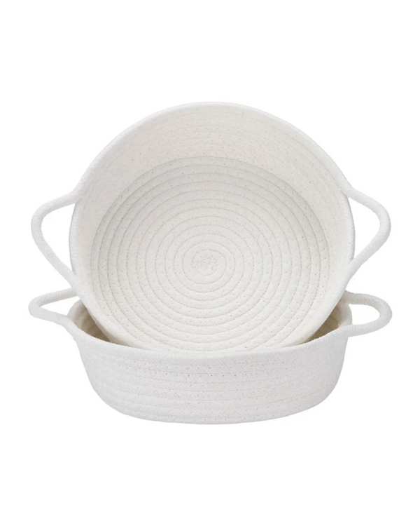 سبد نظم دهنده مدل دسته دار سفید مجموعه 2 عددی