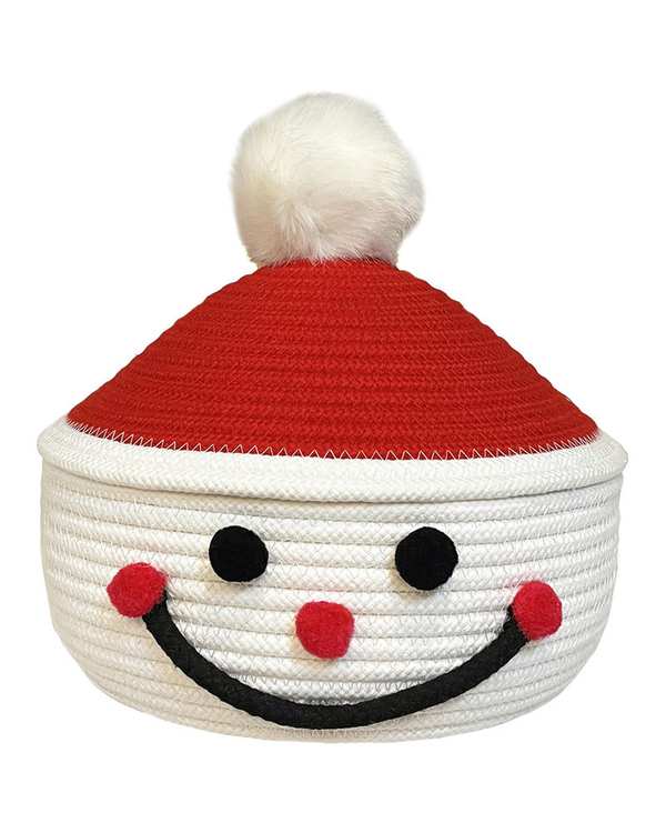 سبد قیطان دوزی طرح آدم برفی کلاه دار کد W81