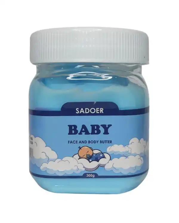 کره بدن و صورت سادور مدل Baby مناسب انواع پوست ویتامین E، بدون پارابن و مواد حساسیت زا، وزن 300 گرم