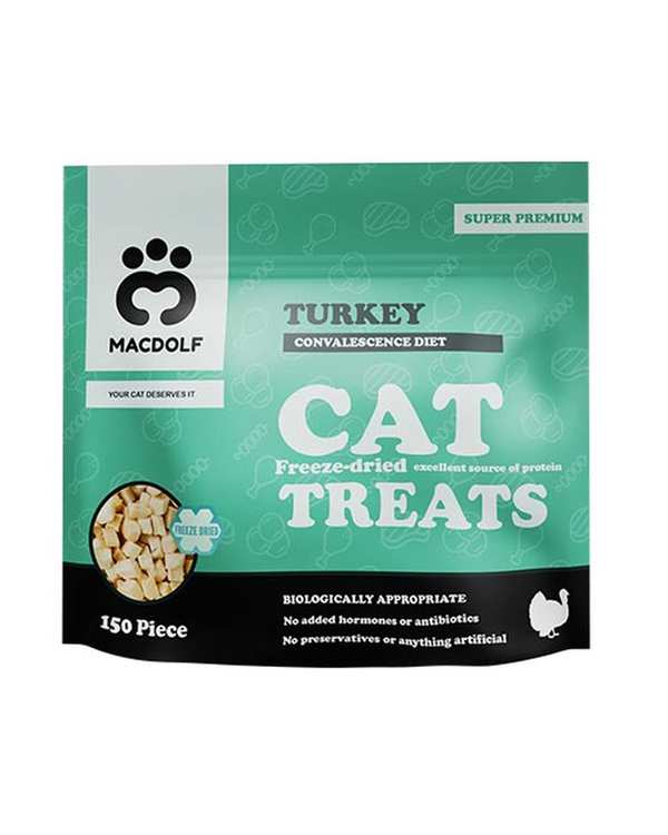 تشویقی گربه فریز دراید مکدولف Macdolf با طعم بوقلمون 40 گرم