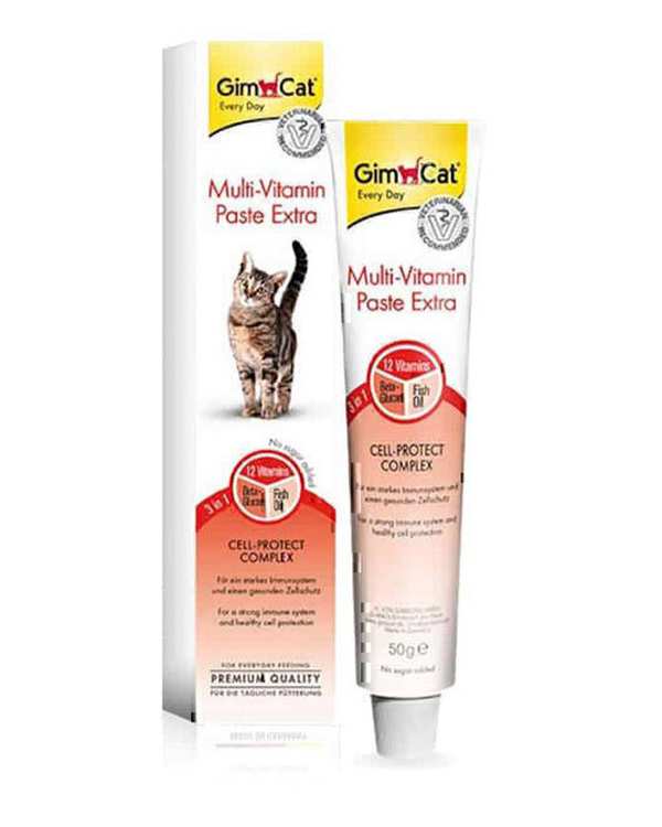 خمیر مالت مولتی ویتامین اکسترا گربه جیم کت Gimcat وزن 50 گرم