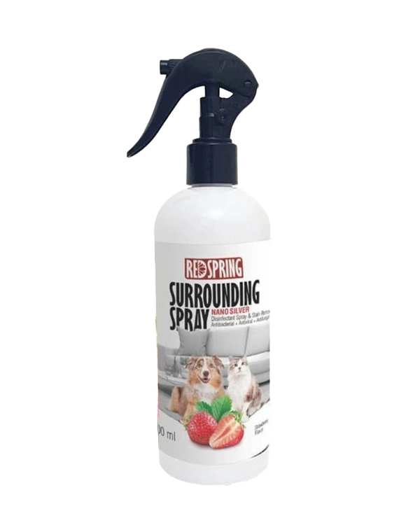 محلول ضدعفونی کننده و از بین برنده بو و رد ادرار محیط رد اسپرینگ Red Spring حاوی عصاره توت فرنگی حجم 500ml