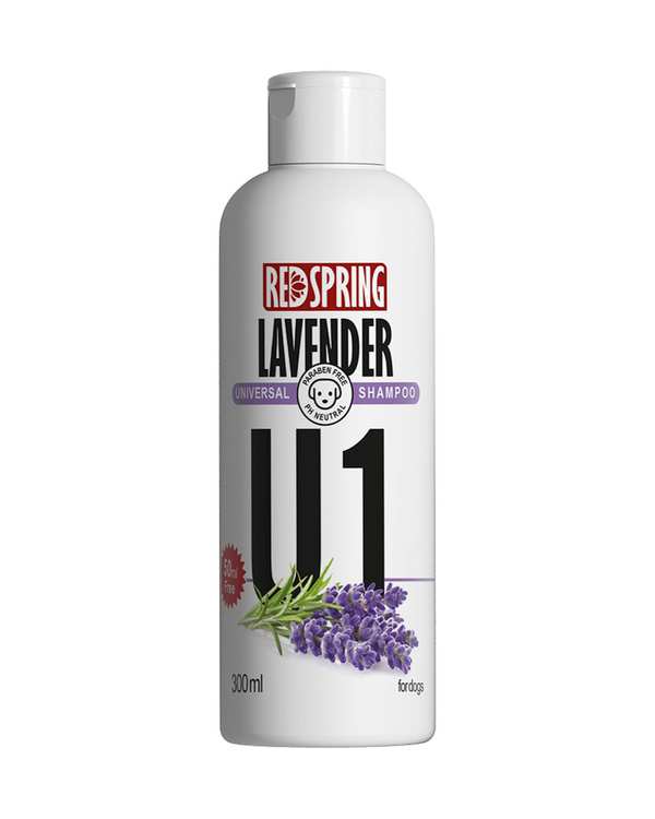 شامپو سگ رد اسپرینگ Red Spring مدل U1 مناسب برای انواع مو با عصاره لاوندر حجم 300ml