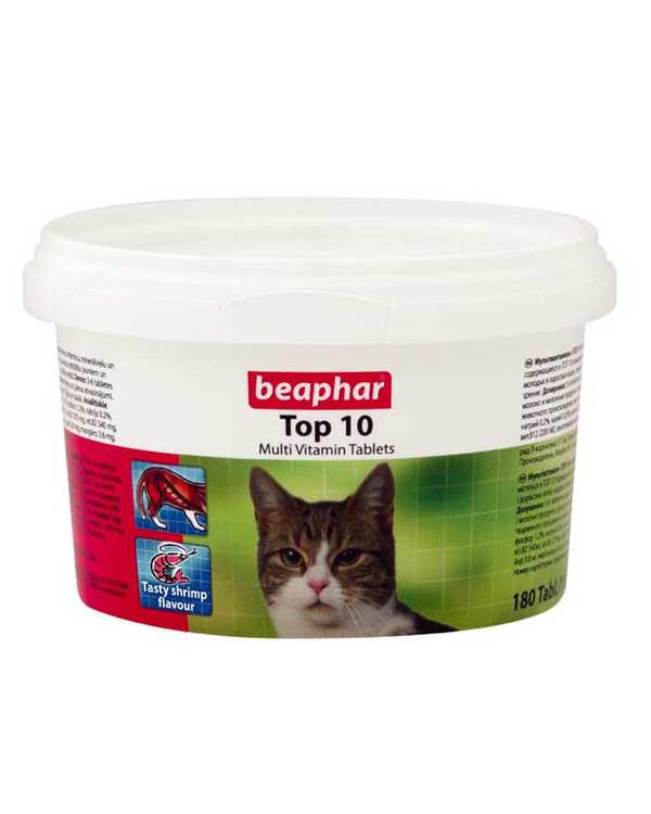 قرص مولتی ویتامین گربه تاپ تن Top Ten بسته 180 عددی