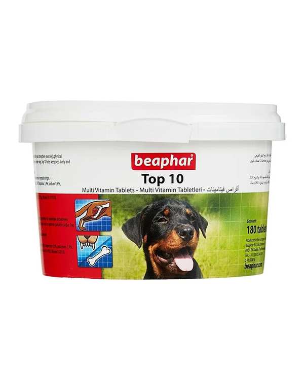 قرص مولتی ویتامین سگ تاپ تن Top Ten بسته 180 عددی