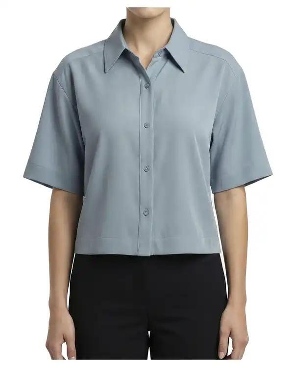 شومیز زنانه کراپ آبی روشن آر ان اس RNS کد 11272638