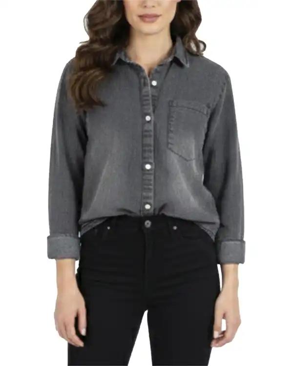 شومیز جین زنانه دودی آر ان اس RNS کد 11272600