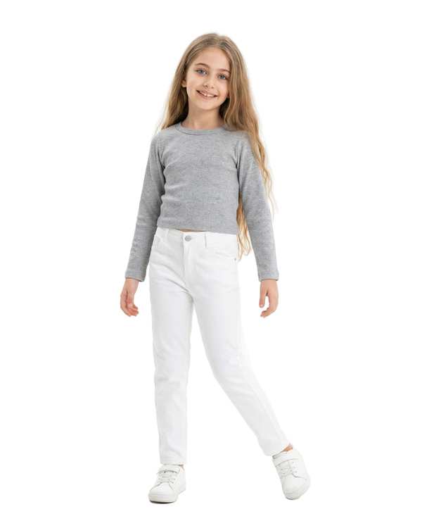 بلوز دخترانه کراپ طوسی فیورلا Fiorella کد 44513