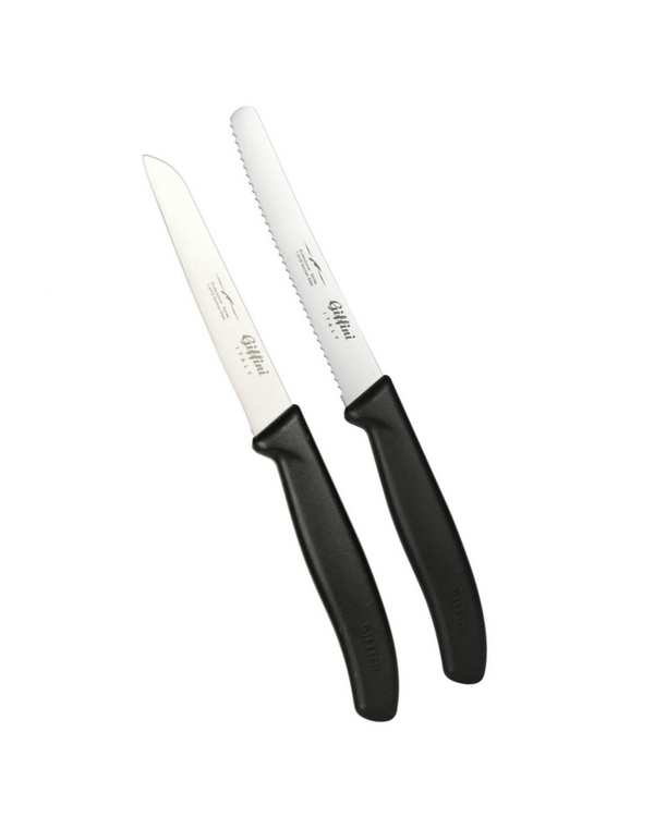 چاقو آشپزخانه مشکی جی فی نی Giffini مدل M110 مجموعه 2 عددی