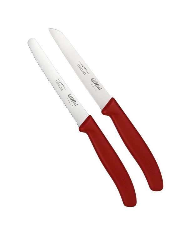 چاقو آشپزخانه قرمز جی فی نی Giffini مدل M110 مجموعه 2 عددی
