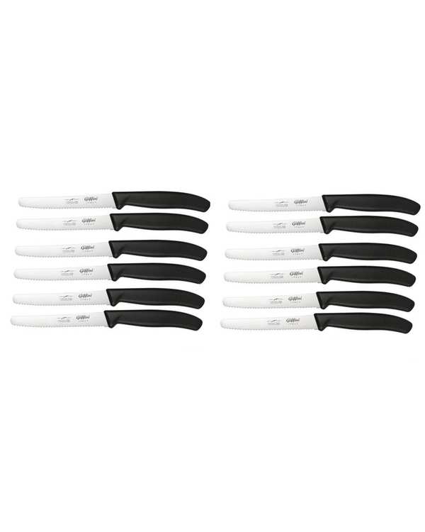 چاقو آشپزخانه مشکی جی فی نی Giffini مدل M102 مجموعه 12 عددی