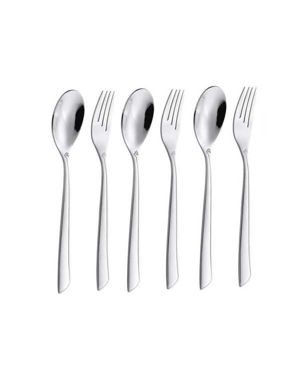 سرویس قاشق و چنگال 6 پارچه 3 نفره استیل جی فی نی Giffini مدل T90