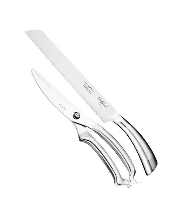 چاقو و قیچی آشپزخانه استیل جی فی نی Giffini مدل N54 مجموعه 2 عددی