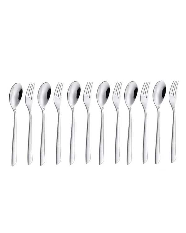 سرویس قاشق و چنگال 12 پارچه 6 نفره استیل لاکچری جی فی نی Giffini مدل G12
