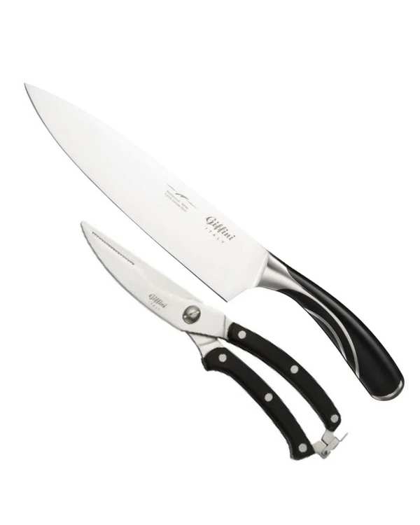 ست چاقو و قیچی آشپزخانه مشکی جی فی نی Giffini کد Q15