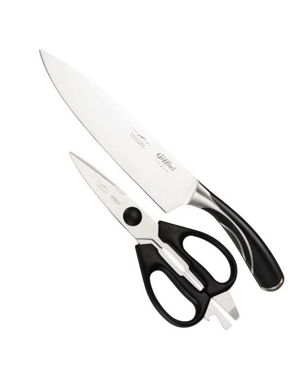 ست چاقو و قیچی آشپزخانه مشکی جی فی نی Giffini مدل Q14