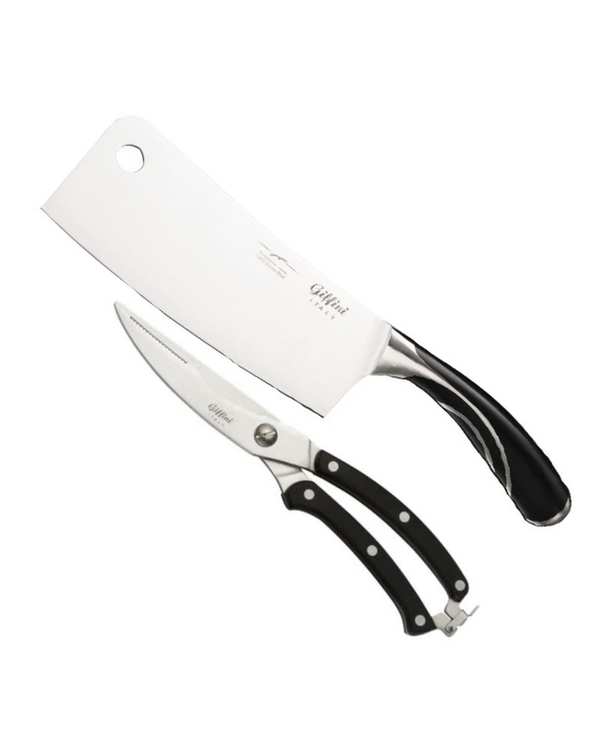 چاقو آشپزخانه مشکی جی فی نی Giffini مدل Q11 مجموعه 2 عددی