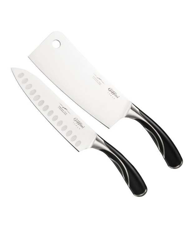 ست ساطور و چاقو آشپزخانه مشکی جی فی نی Giffini مدل Q06