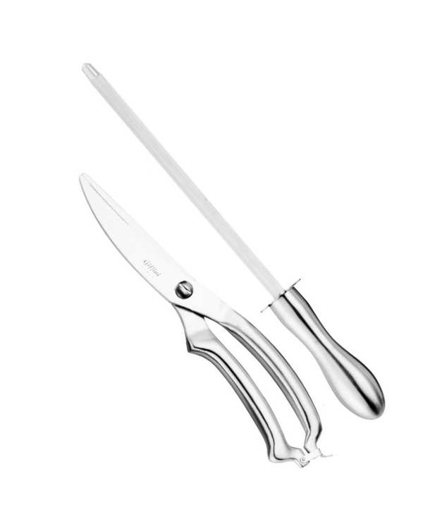 ست چاقو تیز کن و قیچی آشپزخانه استیل جی فی نی مدل N30