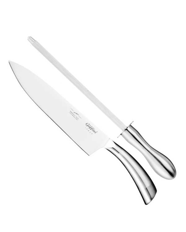 ست چاقو آشپزخانه و چاقو تیز کن استیل جی فی نی GIFFINI مدل N21