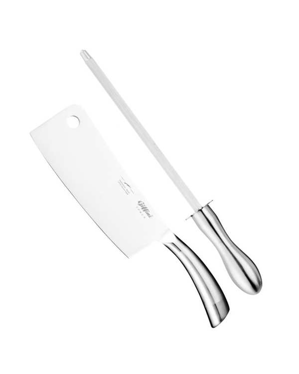 ست چاقو آشپزخانه و چاقو تیز کن استیل جی فی نی GIFFINI مدل N05