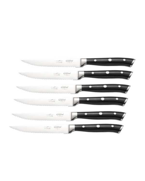 چاقو آشپزخانه مشکی جی فی نی GIFFINI مدل M52 مجموعه 6 عددی