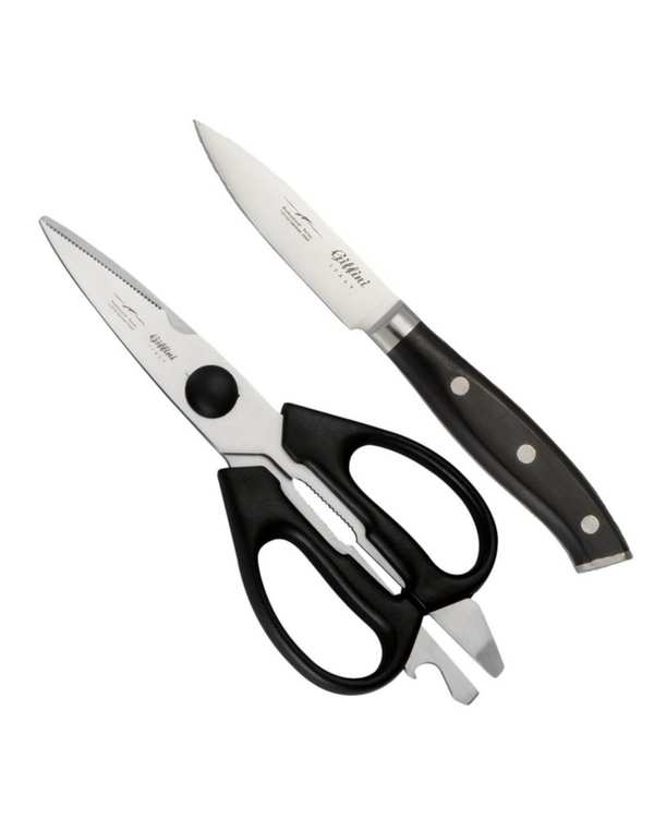 ست چاقو و قیچی آشپزخانه مشکی جی فی نی GIFFINI مدل M31