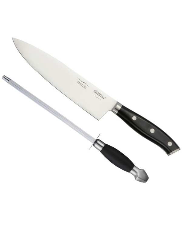 ست چاقو آشپزخانه و چاقو تیز کن مشکی جی فی نی GIFFINI مدل M02